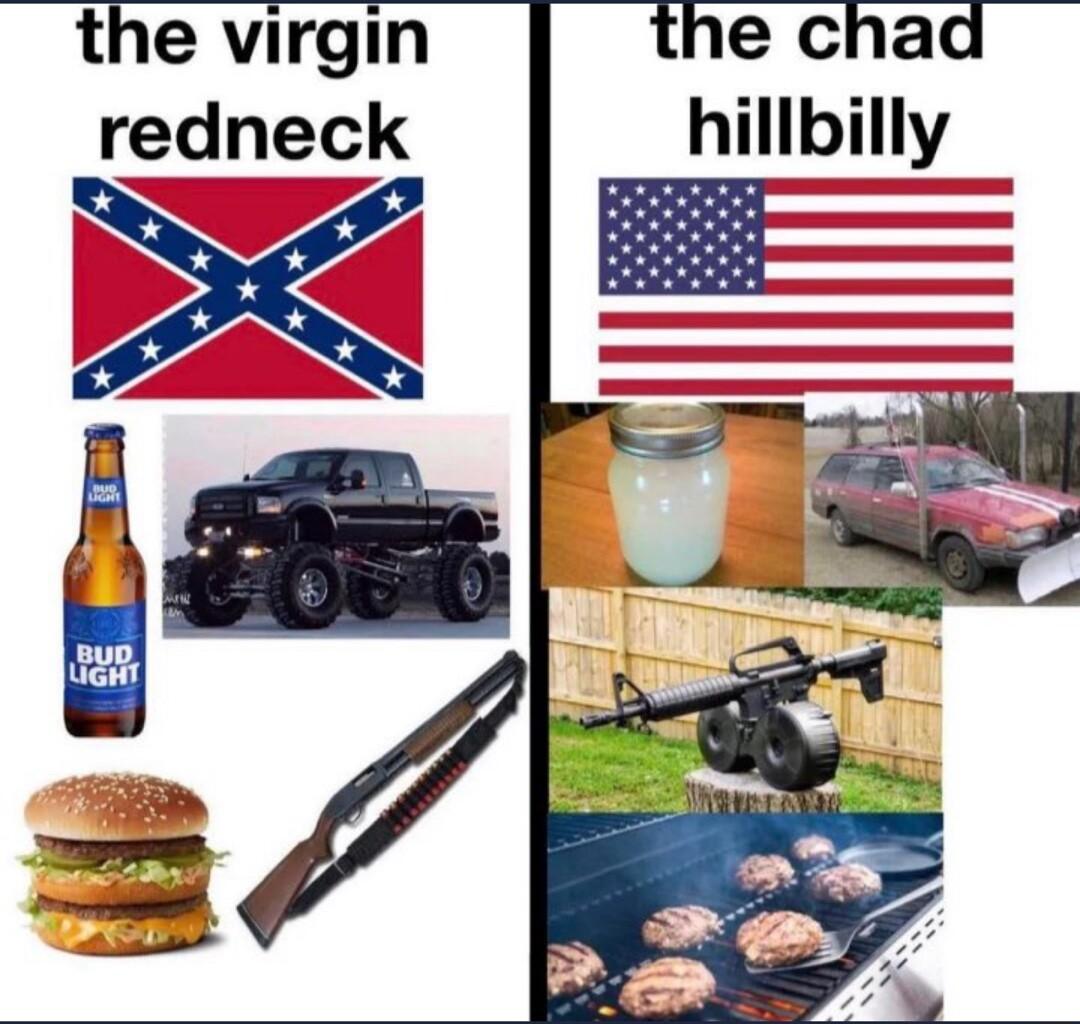 the virgin redneck the chad hillbilly