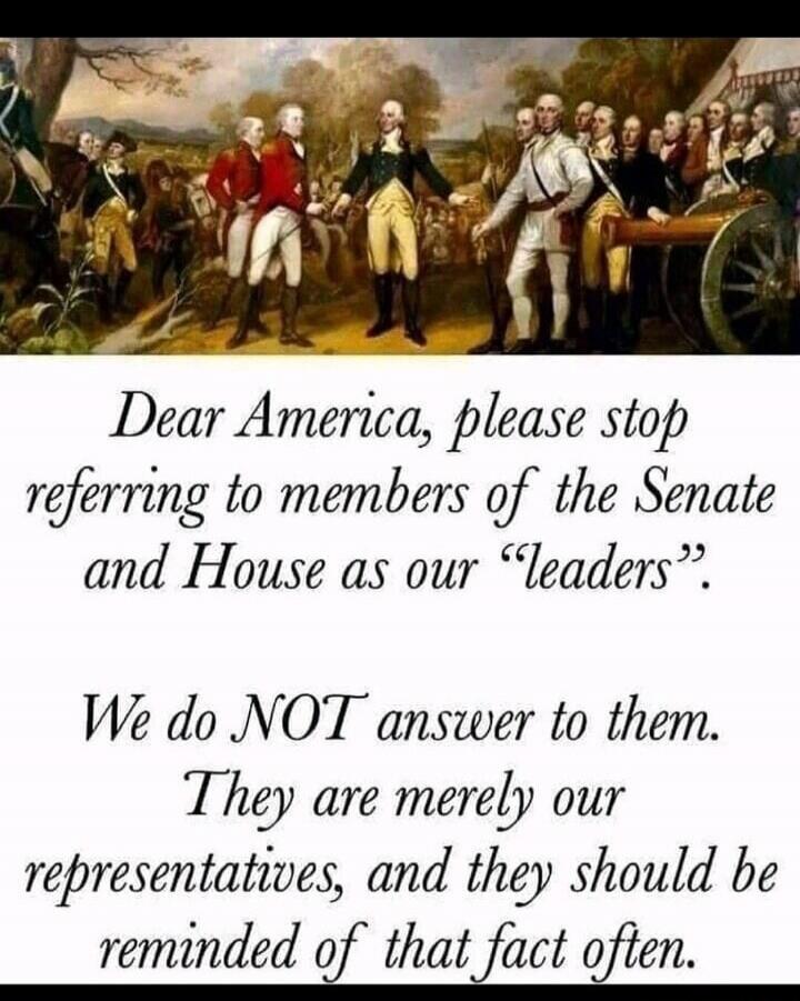 Dear America, please stop referring to members of the Senate and House as our 