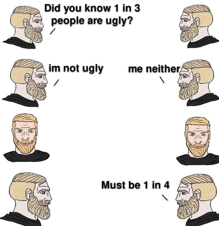 7z Did you know 1in 3 _6 people are ugly b 2 im not ugly me neither S B