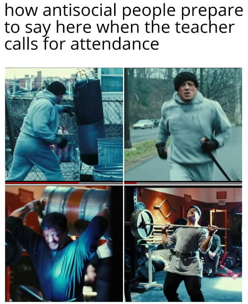 how antisocial people prepare to say here when the teacher calls for attendance