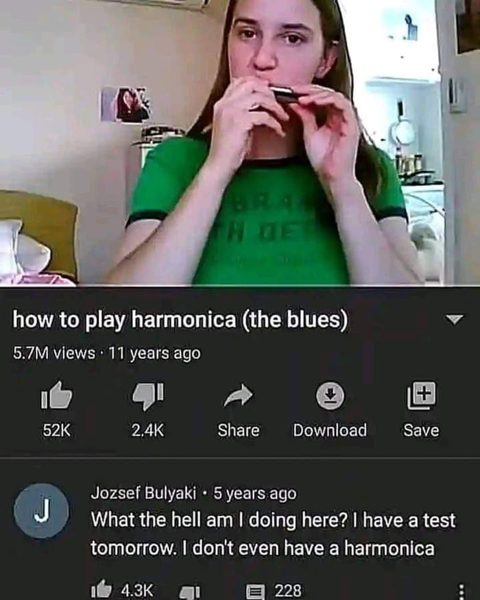 LR CRLI BV EL T TEN G R TS 7 57M views 11 years ago 52K 24K Share Download Save Jozsef Bulyaki 5 years ago 2 What the hell am doing here have a test tomorrow dont even have a harmonica 43K an 7