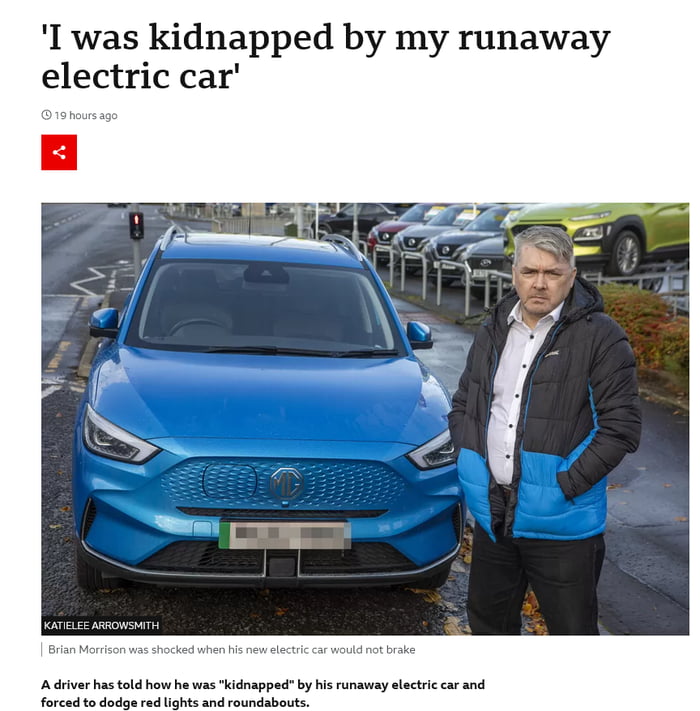 I was kidnapped by my runaway electric car