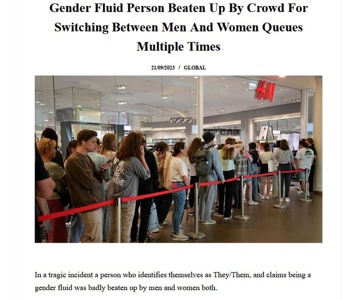 Gender Fluid Person Beaten Up By Crowd For Switching Between Men And Women Queues Multiple Times In g ncident person o identifiesthmces s They Thensud e being o ender i wa badly besten p by e o wornen bt