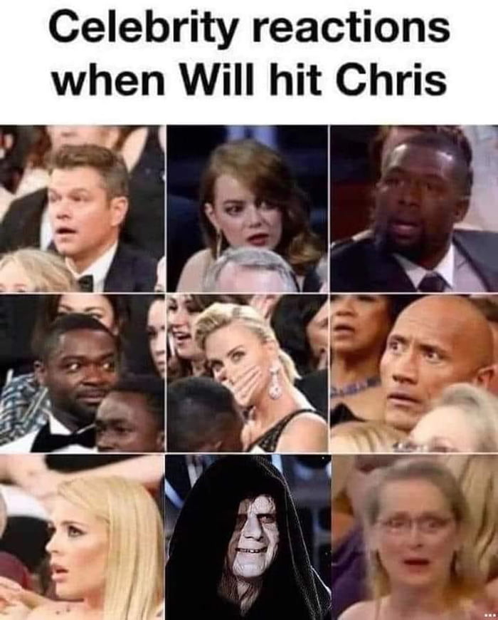 Celebrity reactions when Will hit Chris o