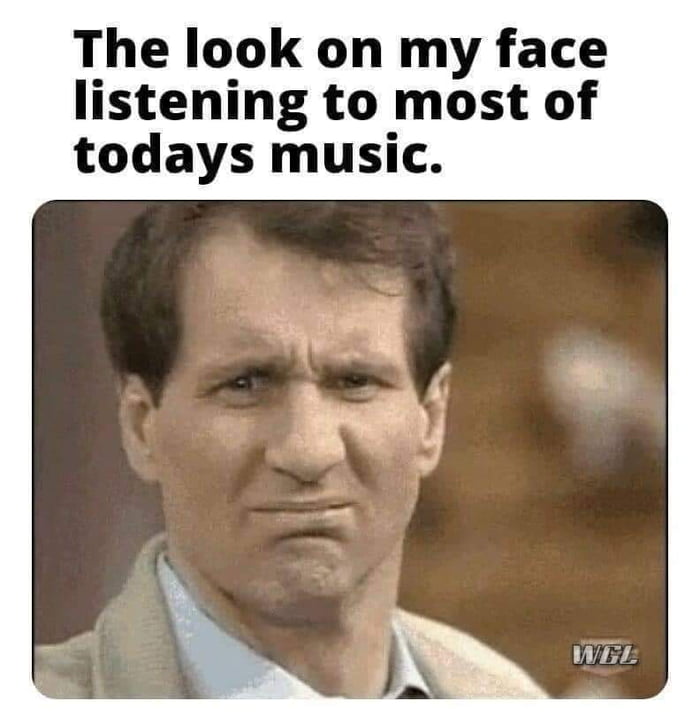 The look on my face listening to most of todays music