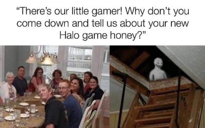 Theres our little gamer Why dont you come down and tell us about your new Halo game honey