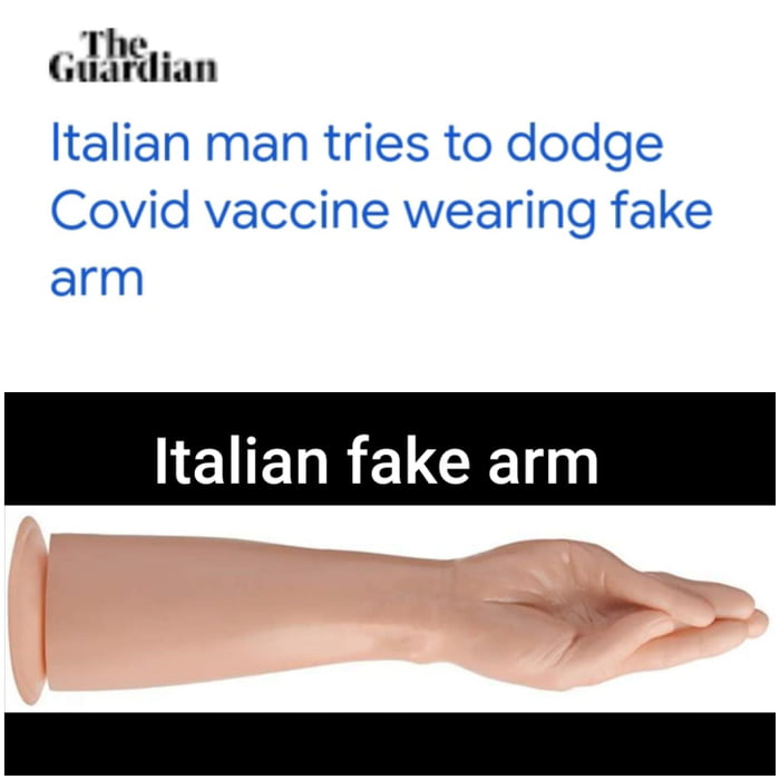 The Guardian talian man tries to dodge Covid vaccine wearing fake arm NEUELRELCE TS N