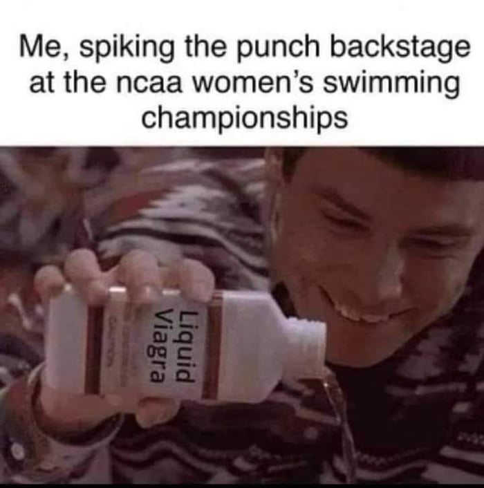 Me spiking the punch backstage at the ncaa womens swimming championships