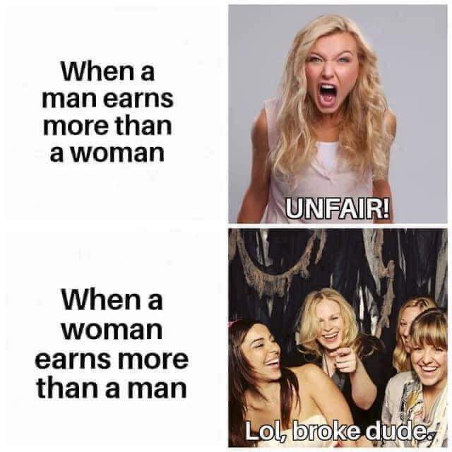 When a man earns more than awoman When a woman earns more than aman