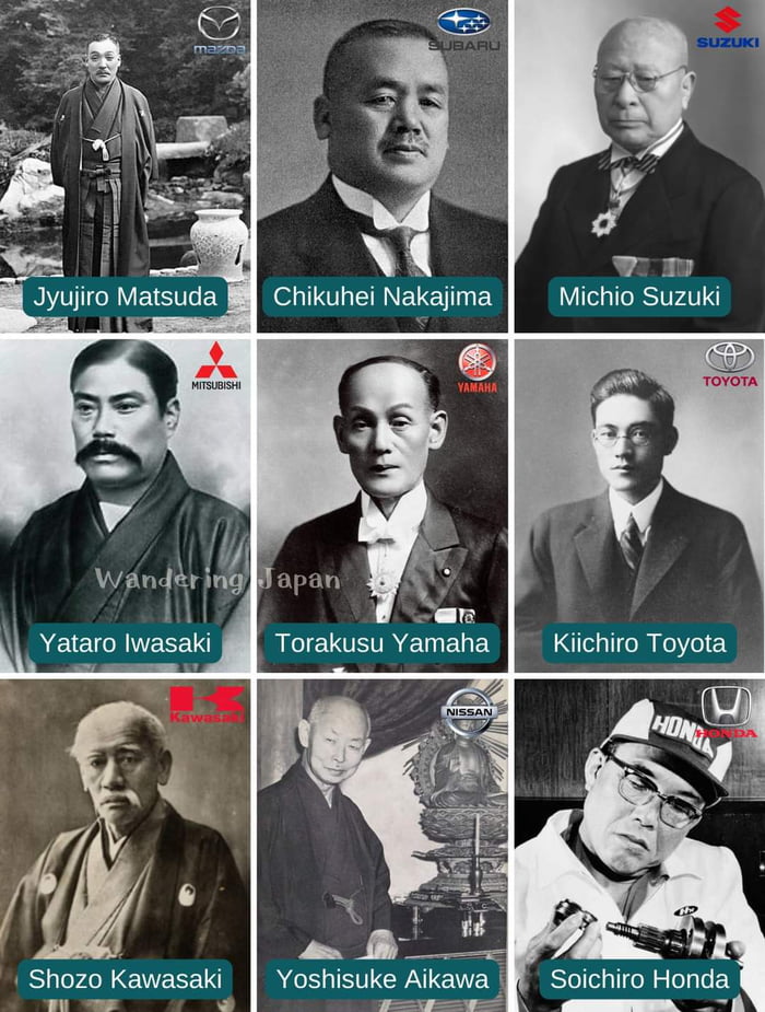 T TETETTEY Michio Suzuki Y Kiichiro Toyota Shozo Kawasaki i il Soichiro Honda oisgetod oattiit e