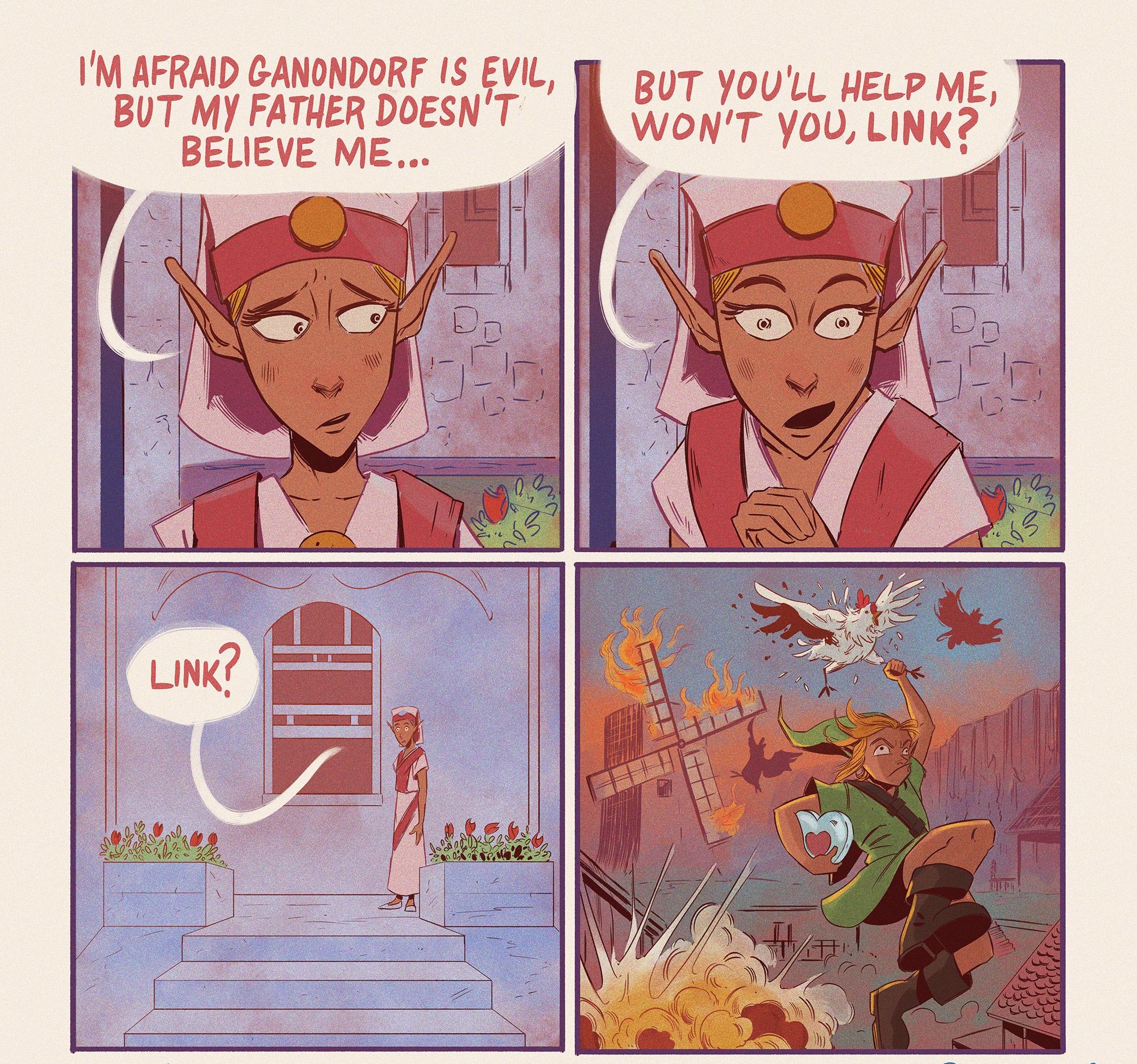 IM AFRAID GANONDORF 1S EVIL BUT YOULL HELP ME BUT MY FATHER DOESNT i TINK et WONT YoU LINK