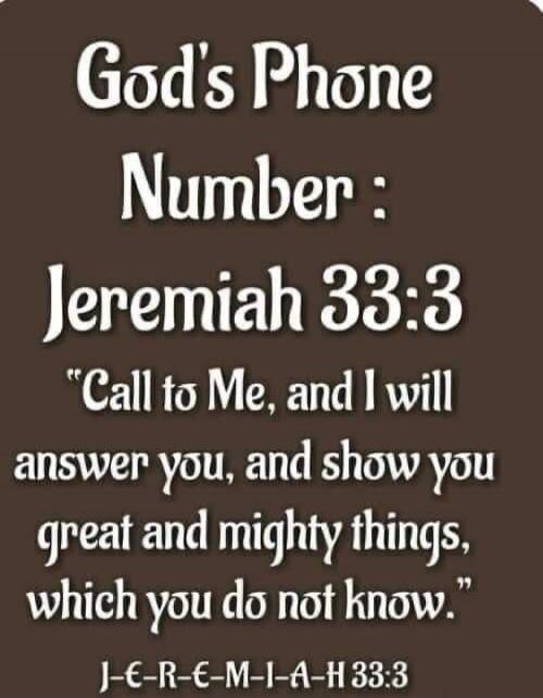 God's Phone Number: Jeremiah 33:3 