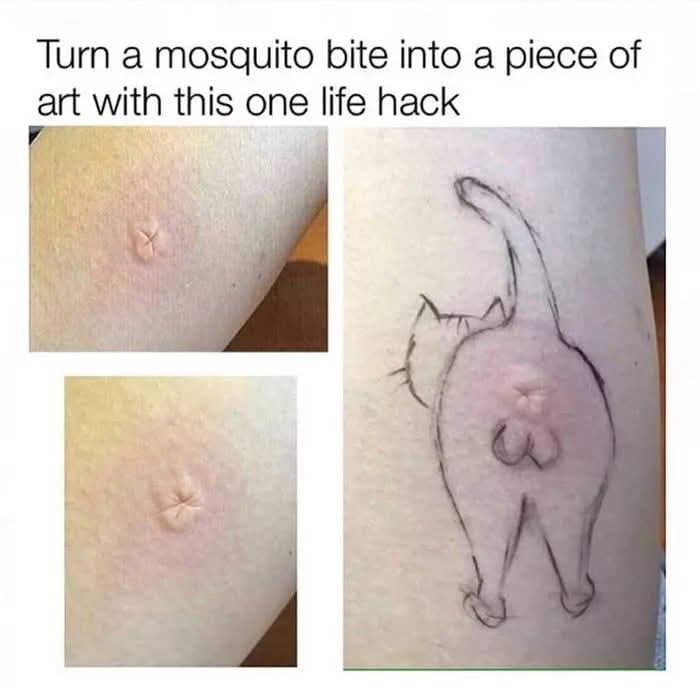 Turn a mosquito bite into a piece of art with this one life hack