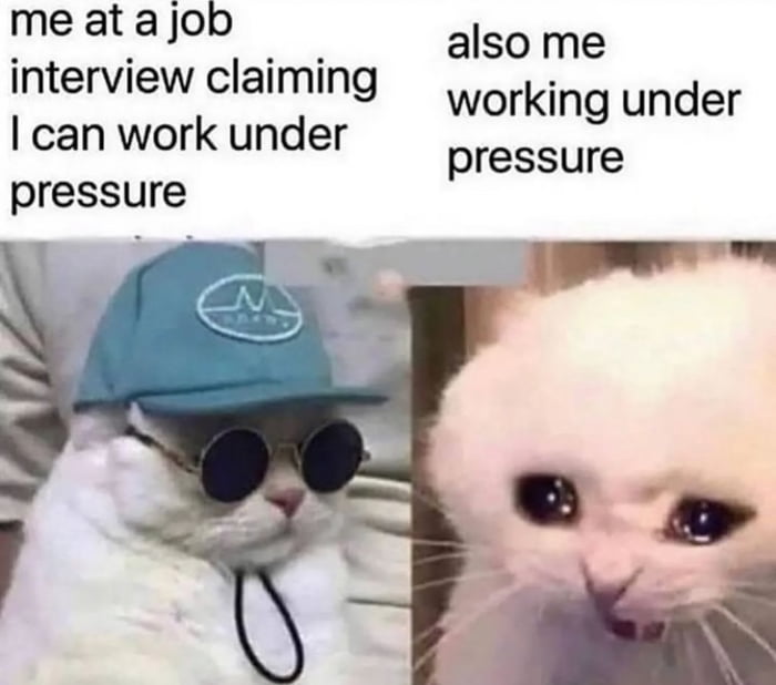me at a job St 5 also me n ewlewlz alrlng working under can work under pressure pressure J