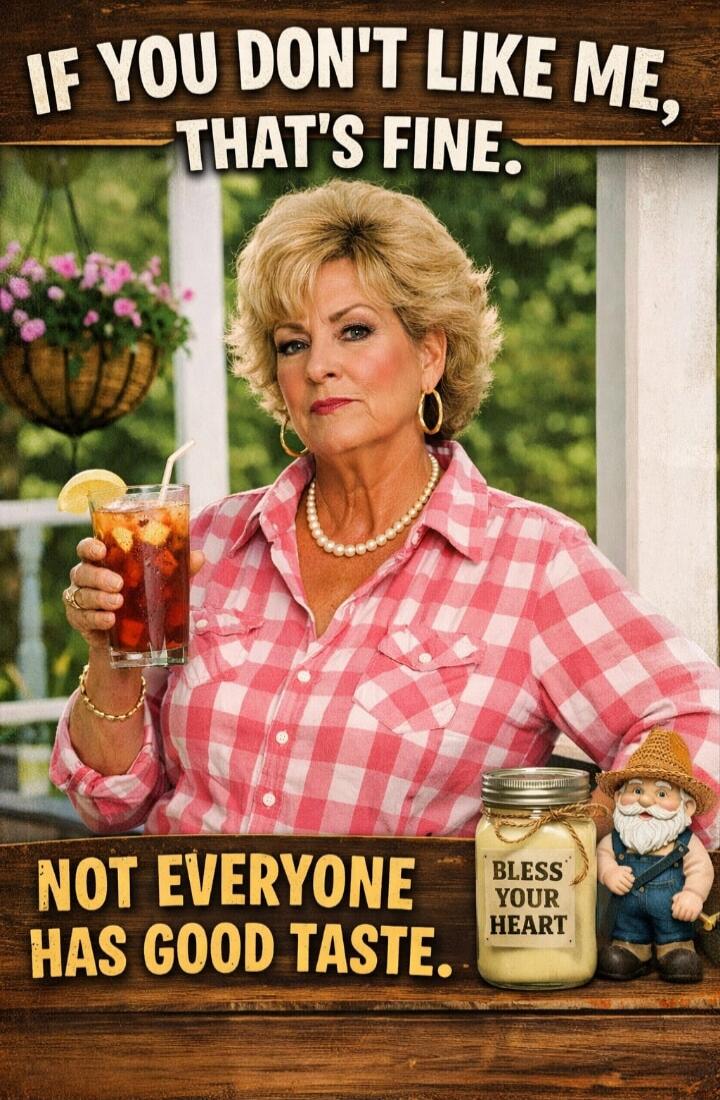 IF YOU DON'T LIKE ME, THAT'S FINE. NOT EVERYONE HAS GOOD TASTE. BLESS YOUR HEART