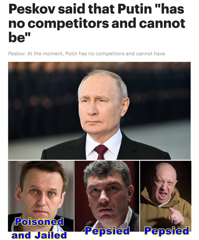 Peskov said that Putin has no competitors and cannot bell