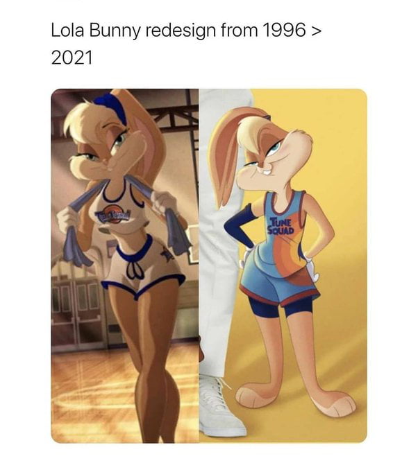 Lola Bunny redesign from 1996 2021 e g