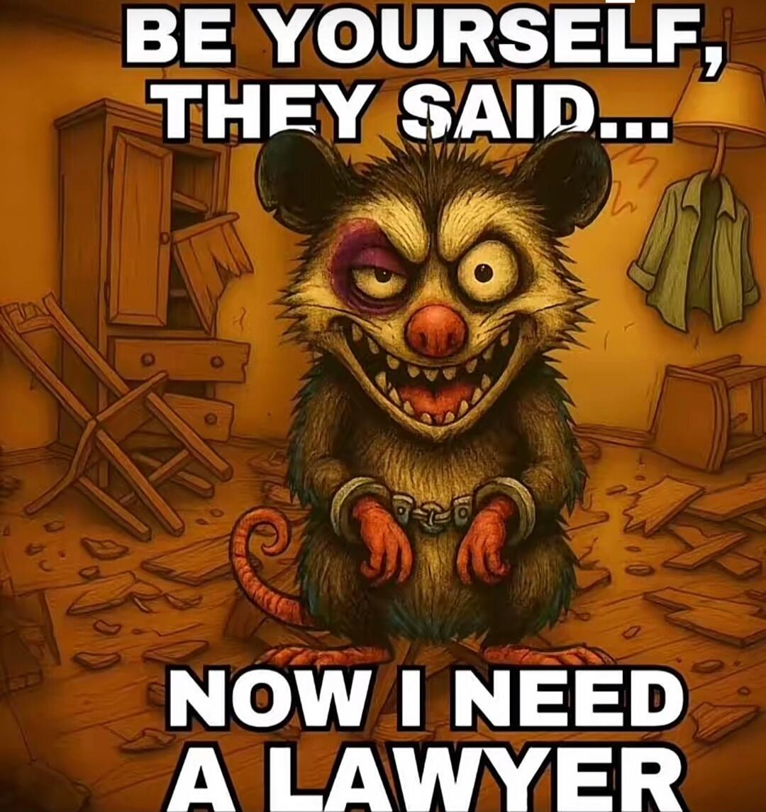 BE YOURSELF, THEY SAID... NOW I NEED A LAWYER