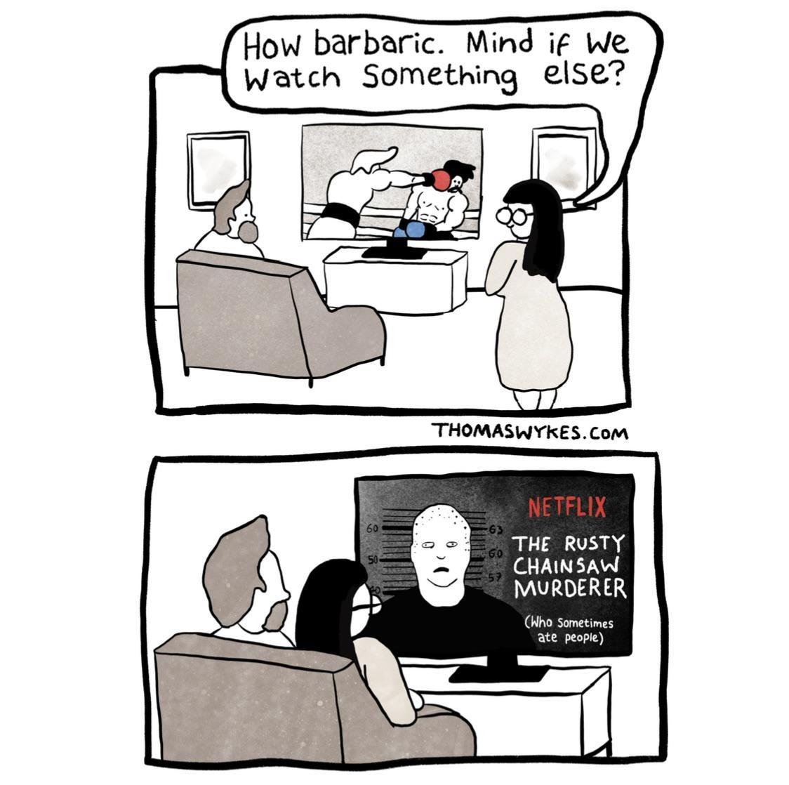 How barbaric Mind if We Watch Something else THE RUSTY CHAINSAW MURDERER Who Sometimes ate people