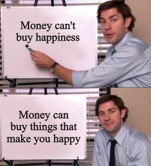 l Money cant buy happiness Money can buy things that