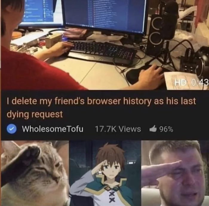 delete my friends browser history as his last dying request WholesomeTofu 177K Views b 96