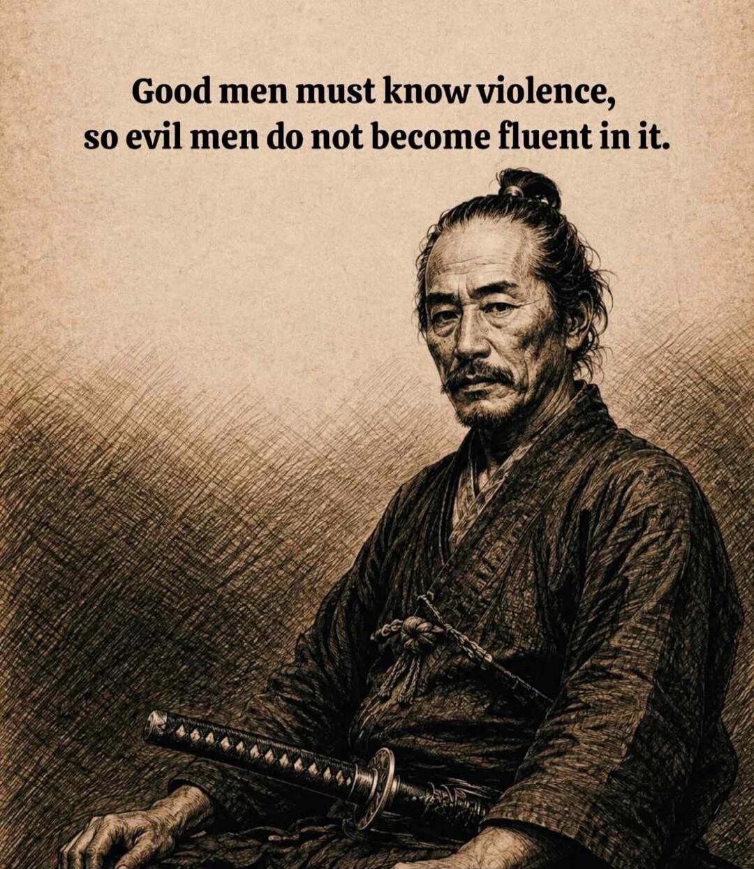 Good men must know violence, so evil men do not become fluent in it.