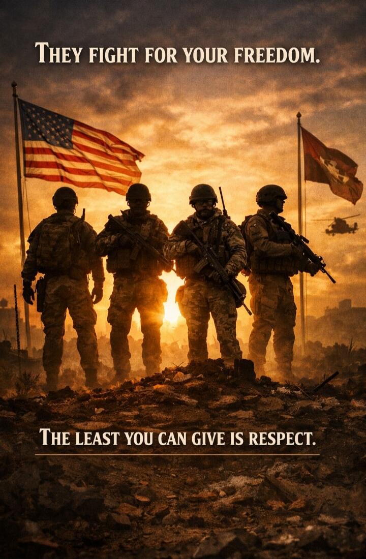THEY FIGHT FOR YOUR FREEDOM. THE LEAST YOU CAN GIVE IS RESPECT.