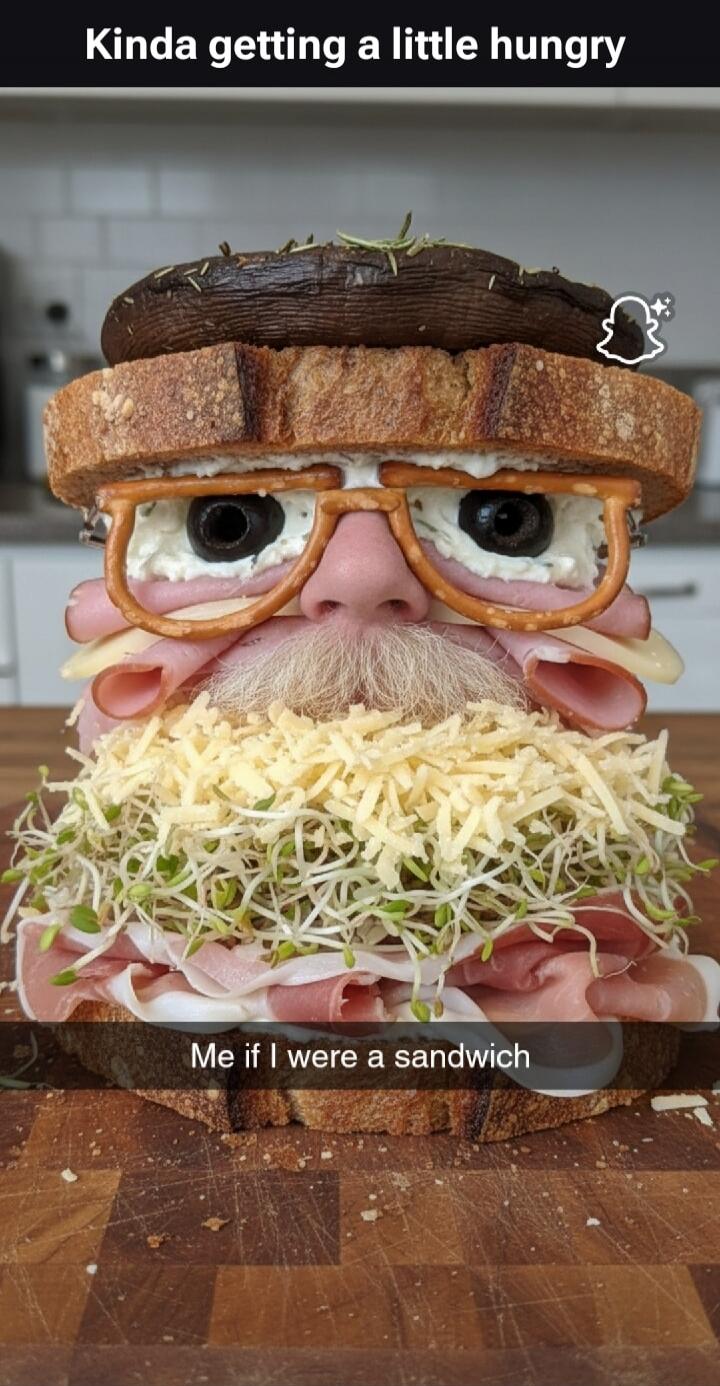 Kinda getting a little hungry Me if I were a sandwich