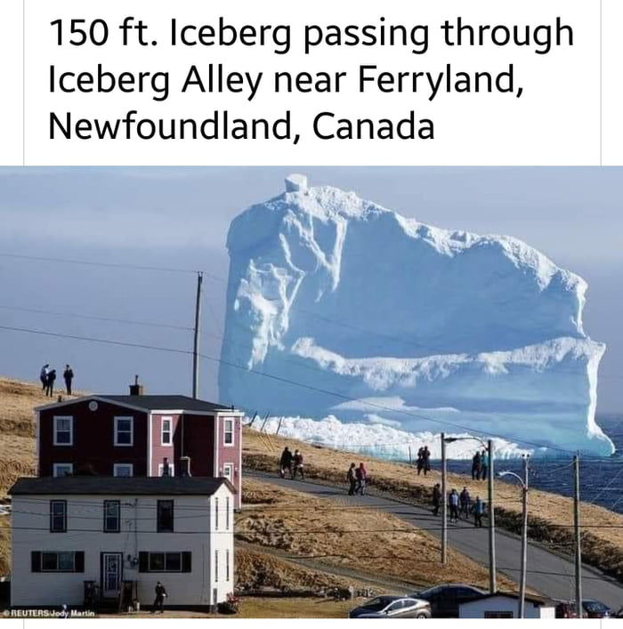 150 ft Iceberg passing through Iceberg Alley near Ferryland Newfoundland Canada