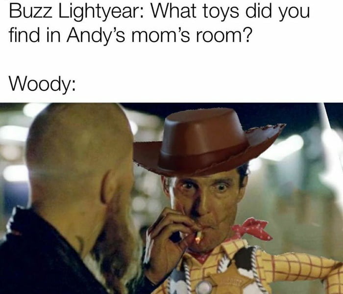 Buzz Lightyear What toys did you find in Andys moms room Woody