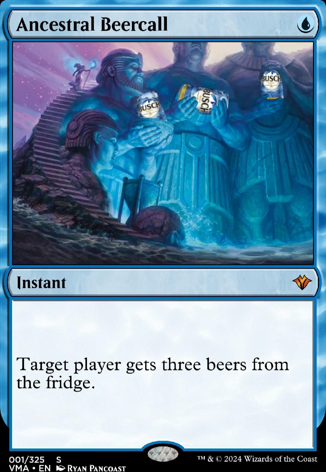 Ancestral Beercall Instant Target player gets three beers from