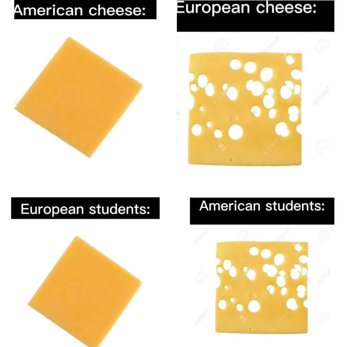 uropeancheese European student American student