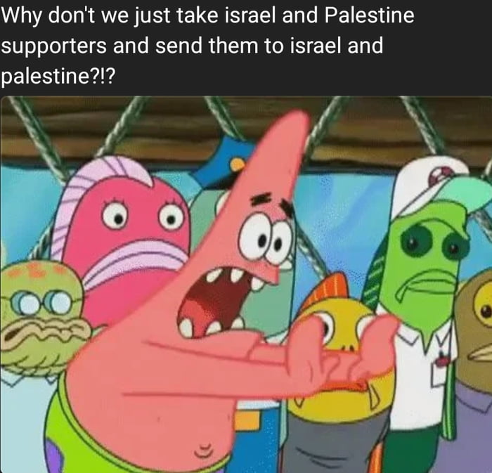 Why dont we just take israel and Palestine supporters and send them to israel and palestine