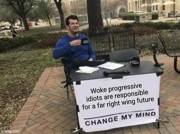 s Woke progressiv diots are responsidle for a far right wing fulUre A