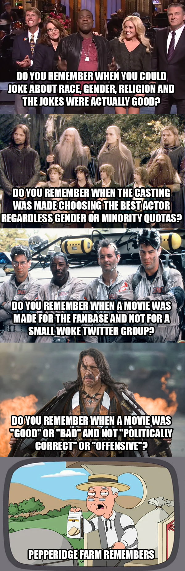 1IN 4 DO YOU REMEMBER WIIEII YoucouLp JOKE ABOUT RACE GENDER IIElIli_IlIII 1 THE JOKES WERE ACTUALLY GOOD 2O s DOYOU IIEMEMIIEII WHEN TIIE GASTIIIG WAS MAIIE GIIlIIISIIIG TTHE BESTACTOR REGARDLESS GENDER OR MIHIIIIIIY lllllAS 0o Yllll REME BER WIIEII MOVIE WAS MAIIE FORTHE IAIIIIASE ANDNOT Illll A i_t 553252 CORRECT OR OFFENSIVE2