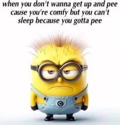 when you don't wanna get up and pee cause you're comfy but you can't sleep because you gotta pee