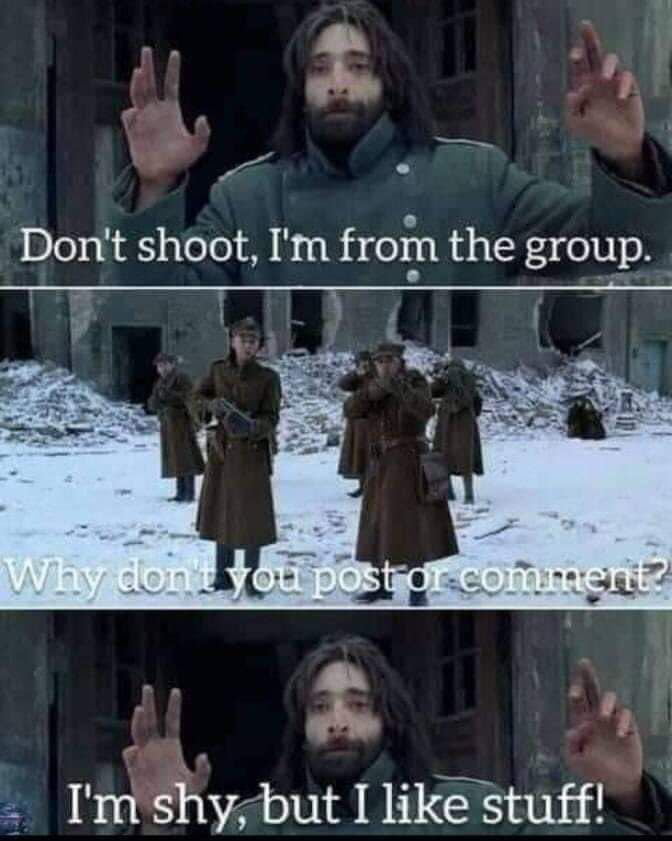 Dont shoot Im frorn the group 1 T VI Ly Imshysbut 1 likestuff