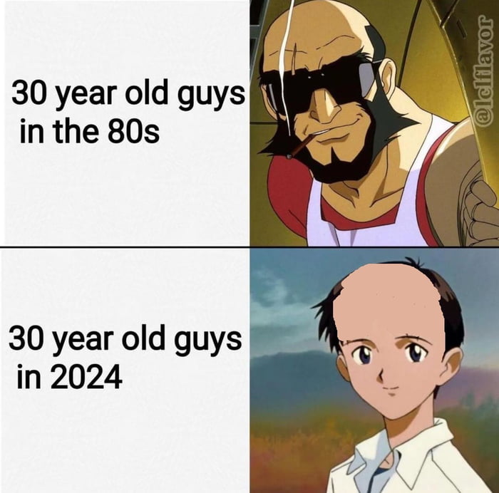 30 year old guys in the 80s 30 year old guys in 2024