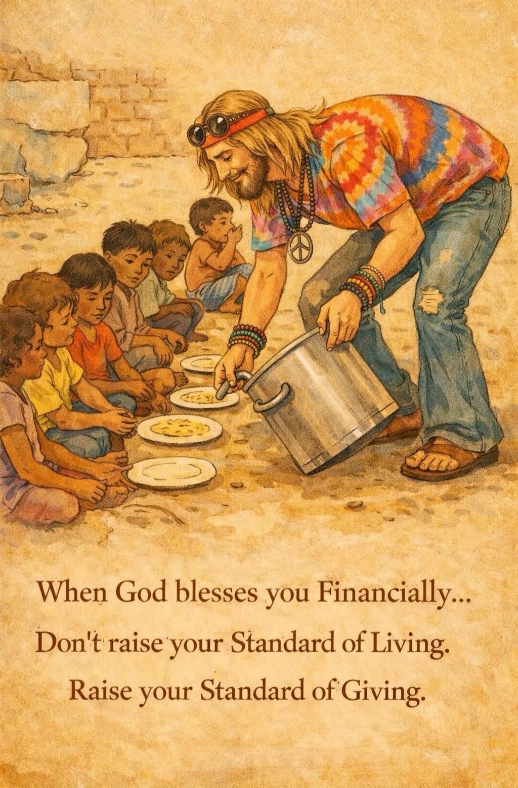 When God blesses you Financially... Don't raise your Standard of Living. Raise your Standard of Giving.