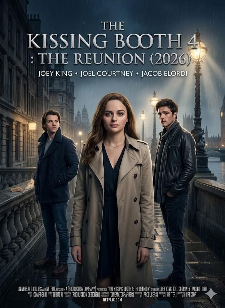 THE KISSING BOOTH 4 : THE REUNION (2026) JOEY KING • JOEL COURTNEY • JACOB ELORDI UNIVERSAL PICTURES AND NETFLIX PRESENT A [PRODUCTION COMPANY] PRODUCTION 