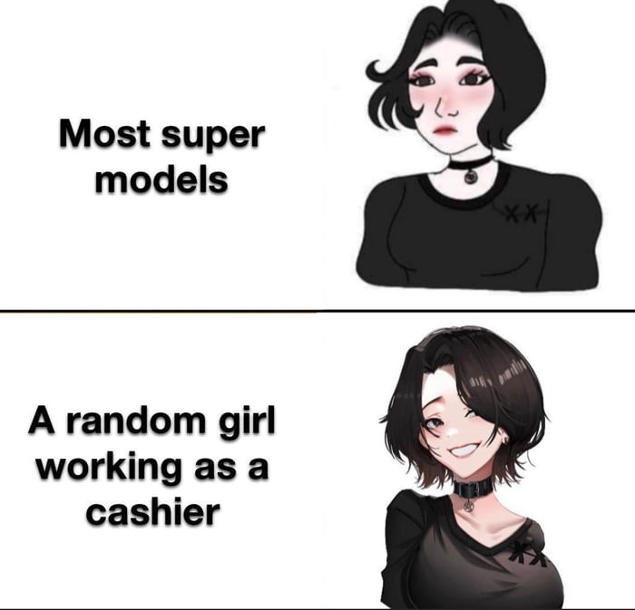 Most super models A random girl working as a cashier