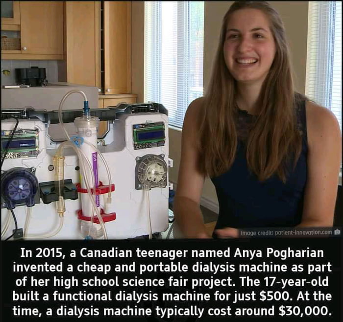 4 LGP U PRENELELEL R CELEL T BT EL G ER L ETED G ERS CET D T T g 1 GG TETWVAT R E T T R E T d of her high school science fair project The 17 year old built a functional dialysis machine for just 500 At the L CREN TRV BV T R Y T RS T R oK oJo 8