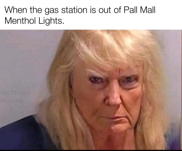 When the gas station is out of Pall Mall Menthol Lights