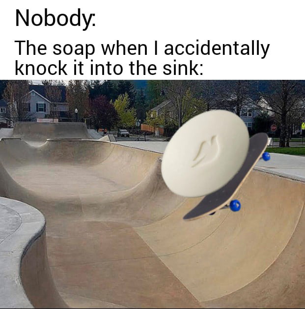Nobody The soap when accidentally knock it into the sink