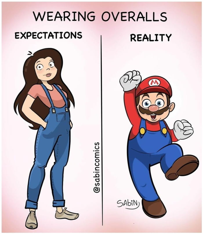 WEARING OVERALLS EXPECTATIONS REALITY sabincomics