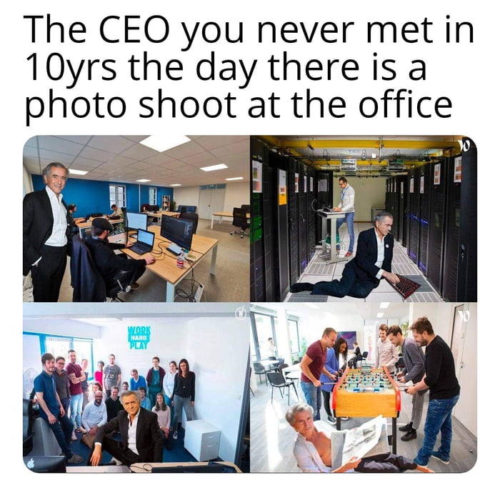 The CEO you never met in 10yrs the day thereis a photo shoot at the office