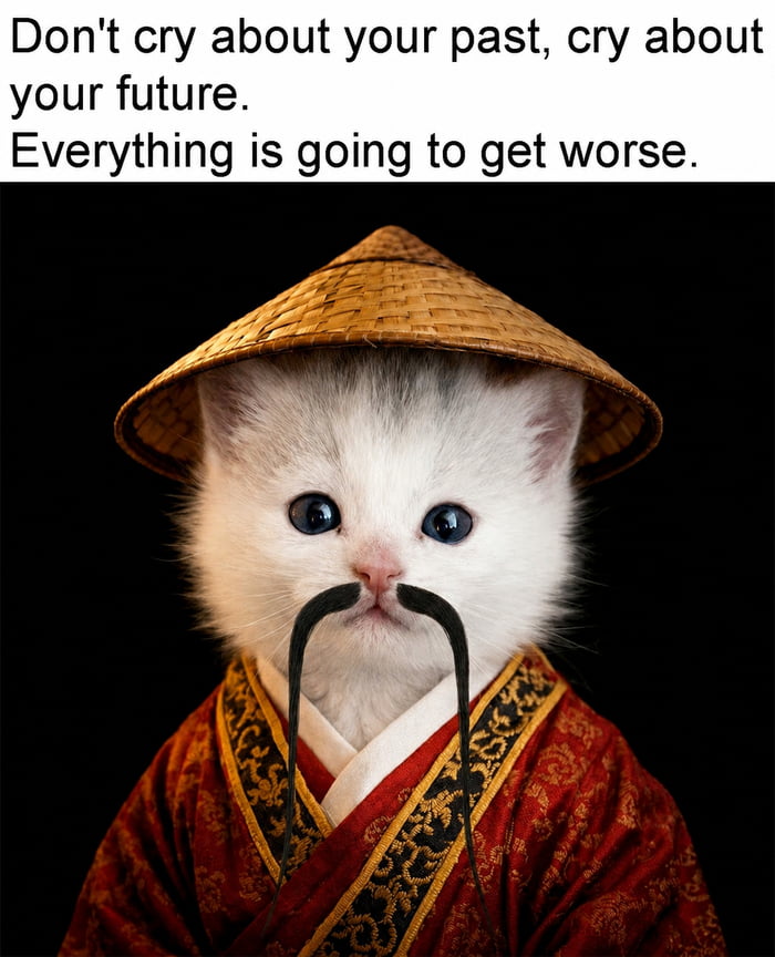 Don't cry about your past, cry about your future. Everything is going to get worse.