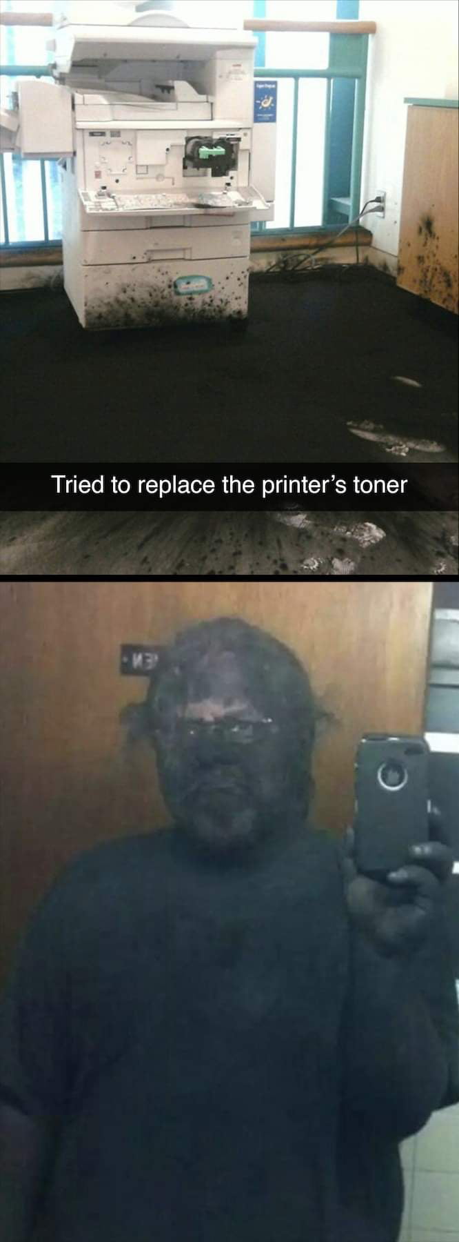 Tried to replace the printers toner iy