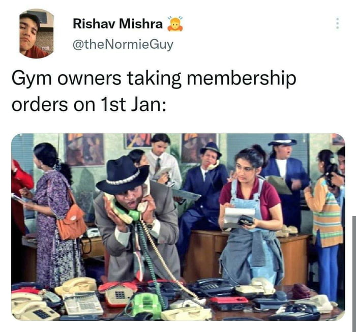 Rishav Mishra J theNormieGuy Gym owners taking membership orders on 1st Jan