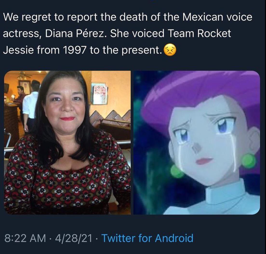 MR Cle 1R ol Y ole g daTNe SE 11 aWel Mg TN V or Ta MV o el actress Diana Prez She voiced Team Rocket Jessie from 1997 to the present SN R YT b O AV u Y g o 2V g o o o